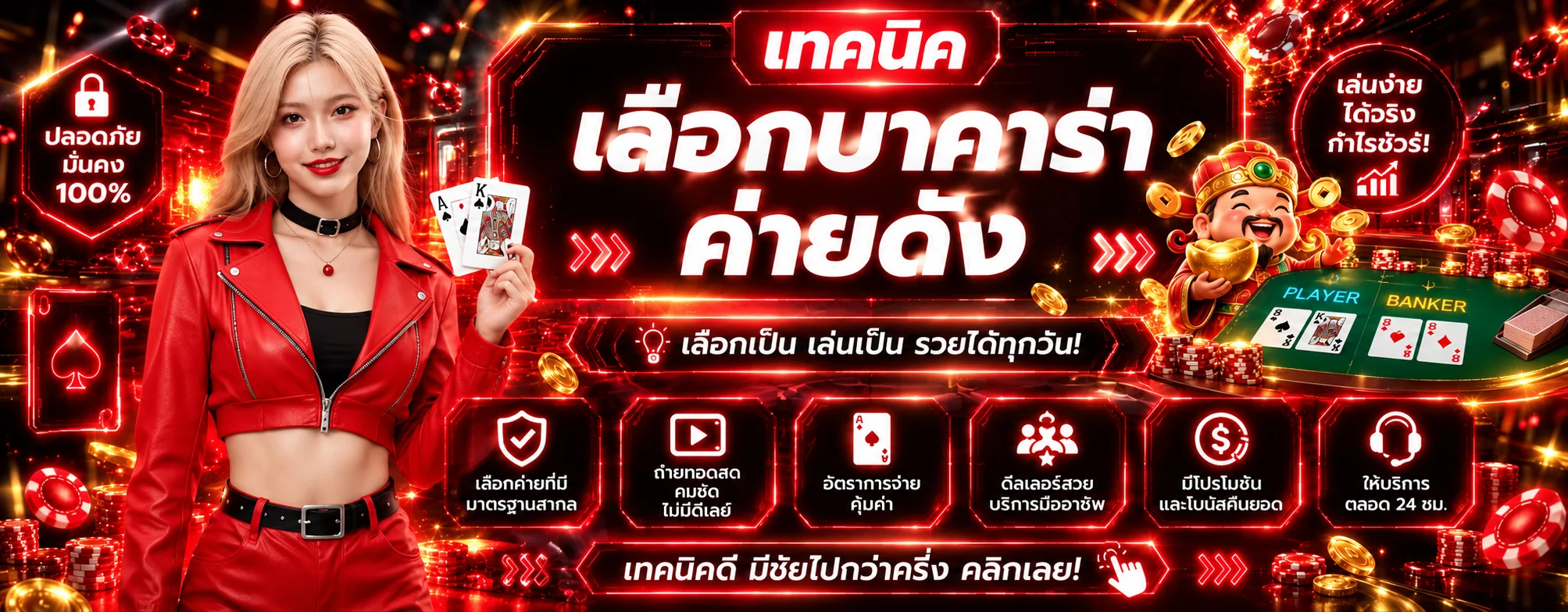 แบนเนอร์คาสิโนสด tunder24hr พร้อมโต๊ะบาคาร่า
