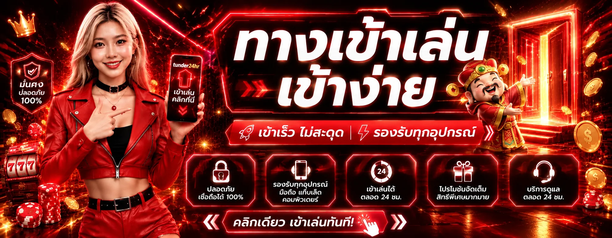 แบนเนอร์ tunder24hr ทางเข้าใช้งานบนมือถือ